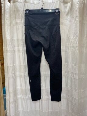 Gray with black design Lululemon High-Rise Leggings